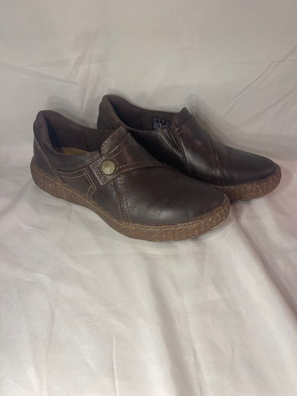 Clark-Collections-Ashland Lane Slip On Flats-Brown leather-women's size 5
